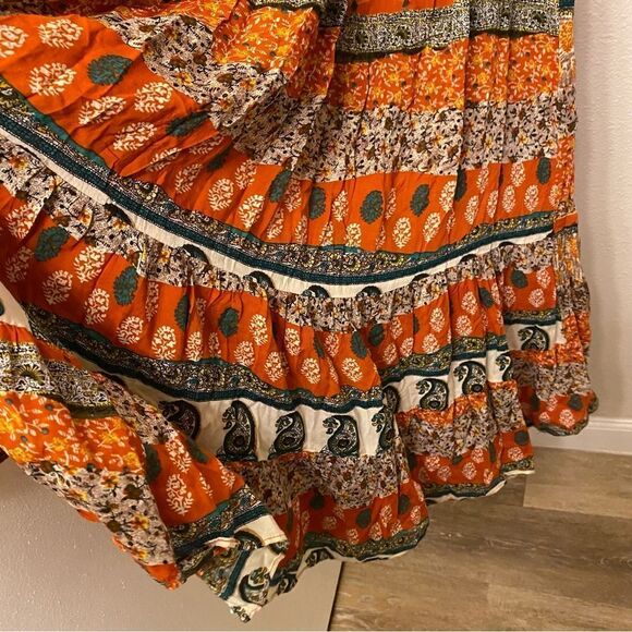 Forever 21 boho Paisley print patchwork Spaghetti country Dress Y2K maxi M - Picture 5 of 13